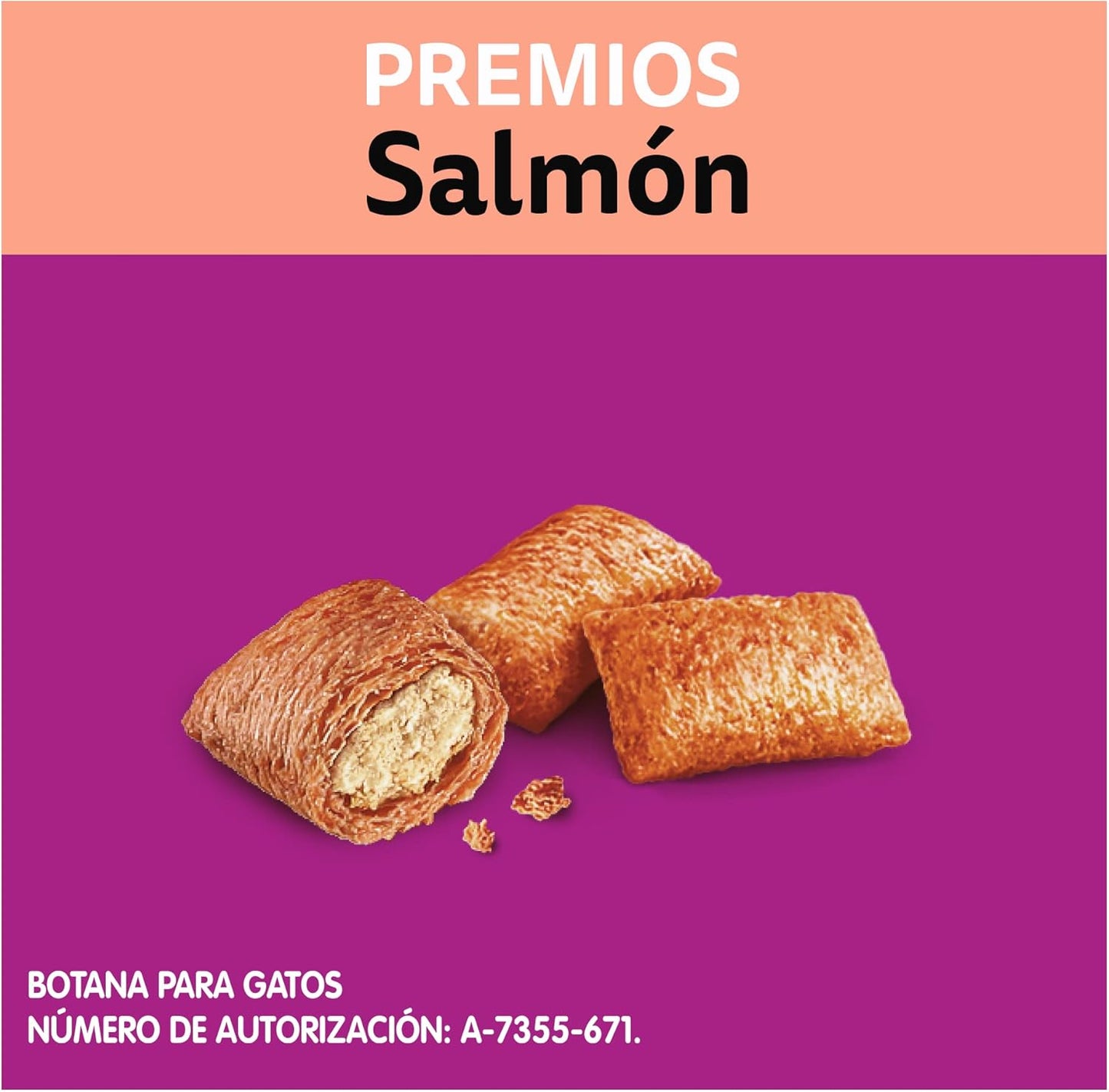 WHISKAS - Premios para Gato Sabor Salmón, Suaves y Crujientes, Vitamintas, Minerales y Proteína, Pack de 12, 60gr c/u