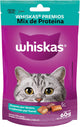 WHISKAS - Premios para Gato, Sabor Mix de Proteína, Suaves y Crujientes, Vitaminas y Minerales, Pack de 12, 60gr c/u