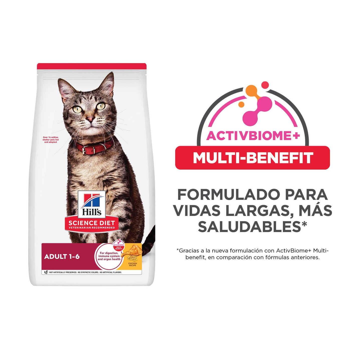 Hill's Science Diet, Croquetas para Gato Adulto, Sabor Pollo 7.3Kg