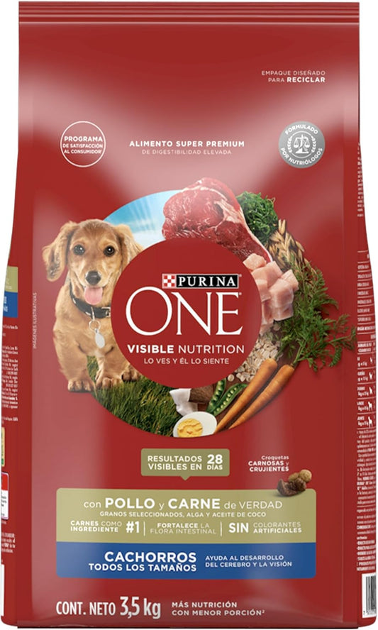 Purina One Cachorro Todos los Tamaños Sabor Carne 3.5Kg
