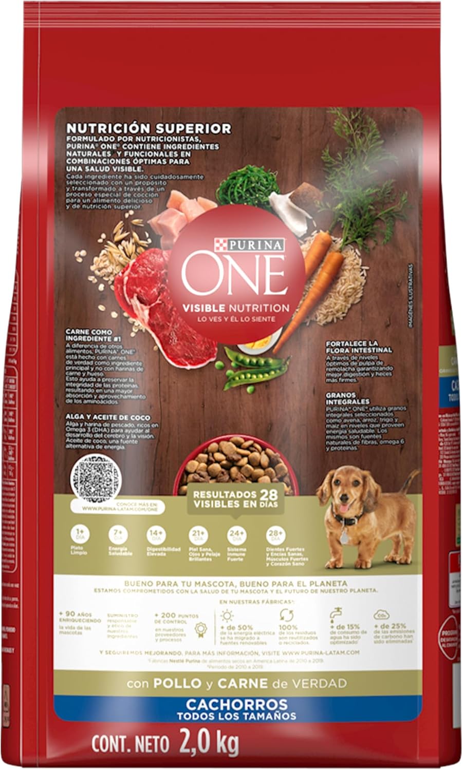 Purina One Cachorro Todos los Tamaños Sabor Pollo y Carne 2Kg