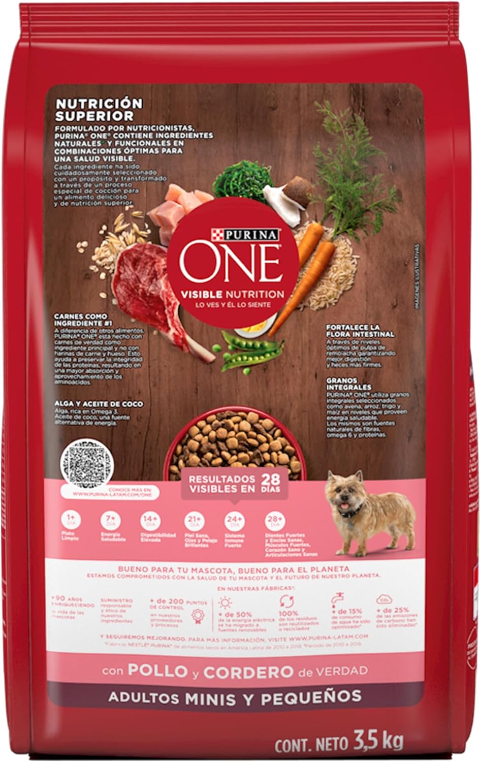 Purina One Adulto Raza Minis y Pequeños Sabor Pollo y Cordero 3.5Kg