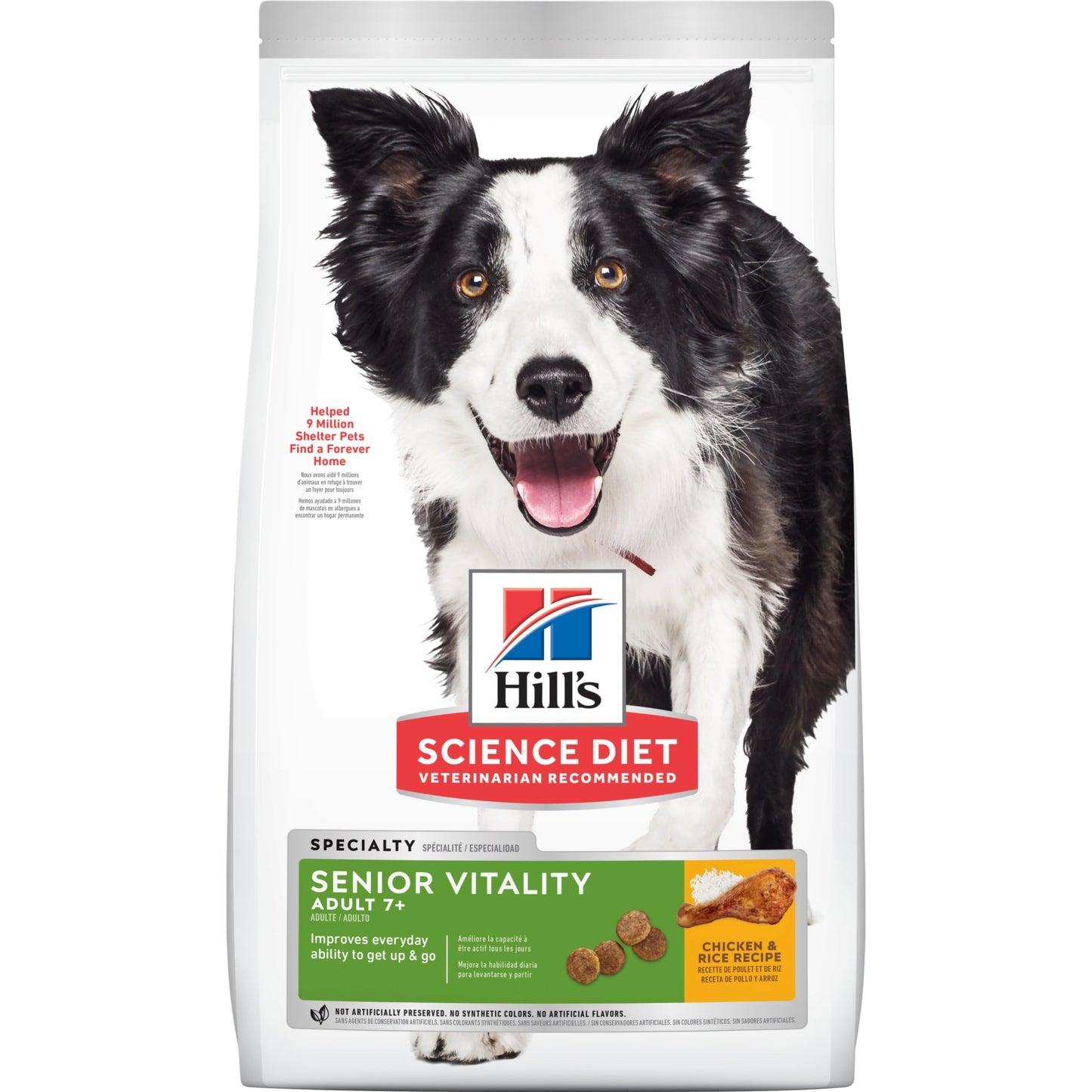 Hill's Science Diet Senior Vitality, Croquetas para Perro Senior 7+ Sabor Pollo Y Arroz 5.7Kg