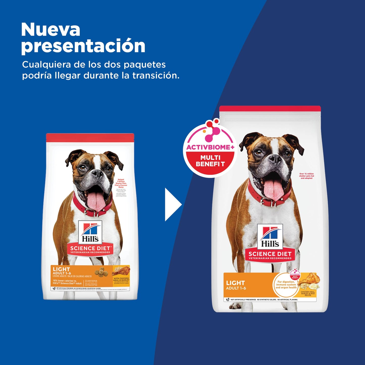 Hill's Science Diet Adult Light, Croquetas para Perro Adulto, Control De Calorías Sabor Pollo 13.6Kg