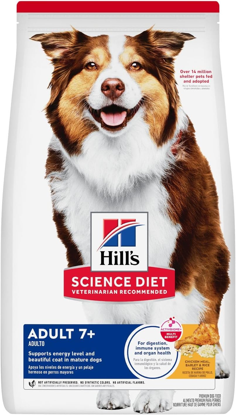 Hill's Science Diet Adult 7+, Croquetas para Perro Senior 7+, Sabor Pollo Y Arroz Integral 12Kg