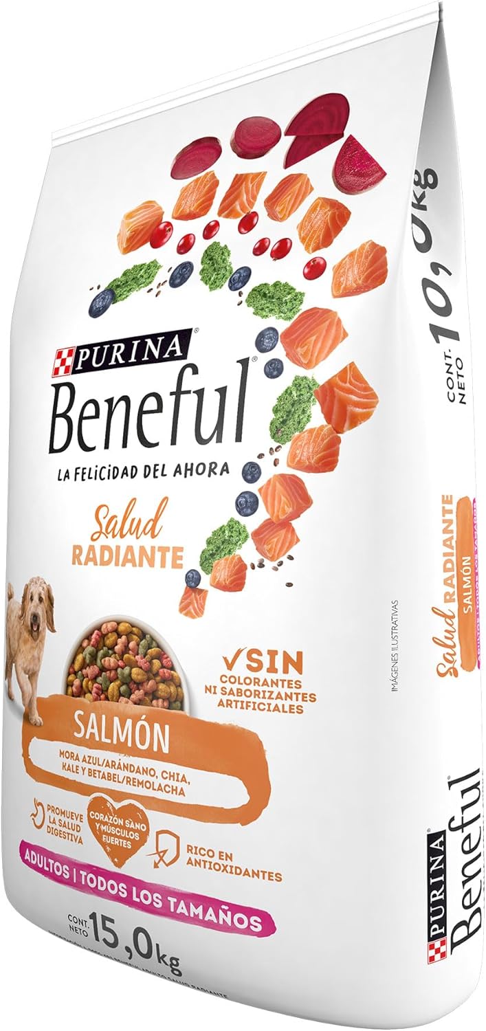 Purina Beneful Adulto Todos los tamaños Salud Radiante Sabor Salmón 15Kg