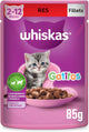 Whiskas Alimento Húmedo para Gatitos, Sabor Res, 85g c/u. Paquete de 24 Unidades