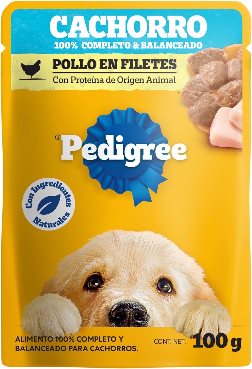 Pedigree - Sobres para Perro Cachorro, Pollo En Filetes, Nutrición para tu Mascota, Proteínas y Fibras, 24 Sobres