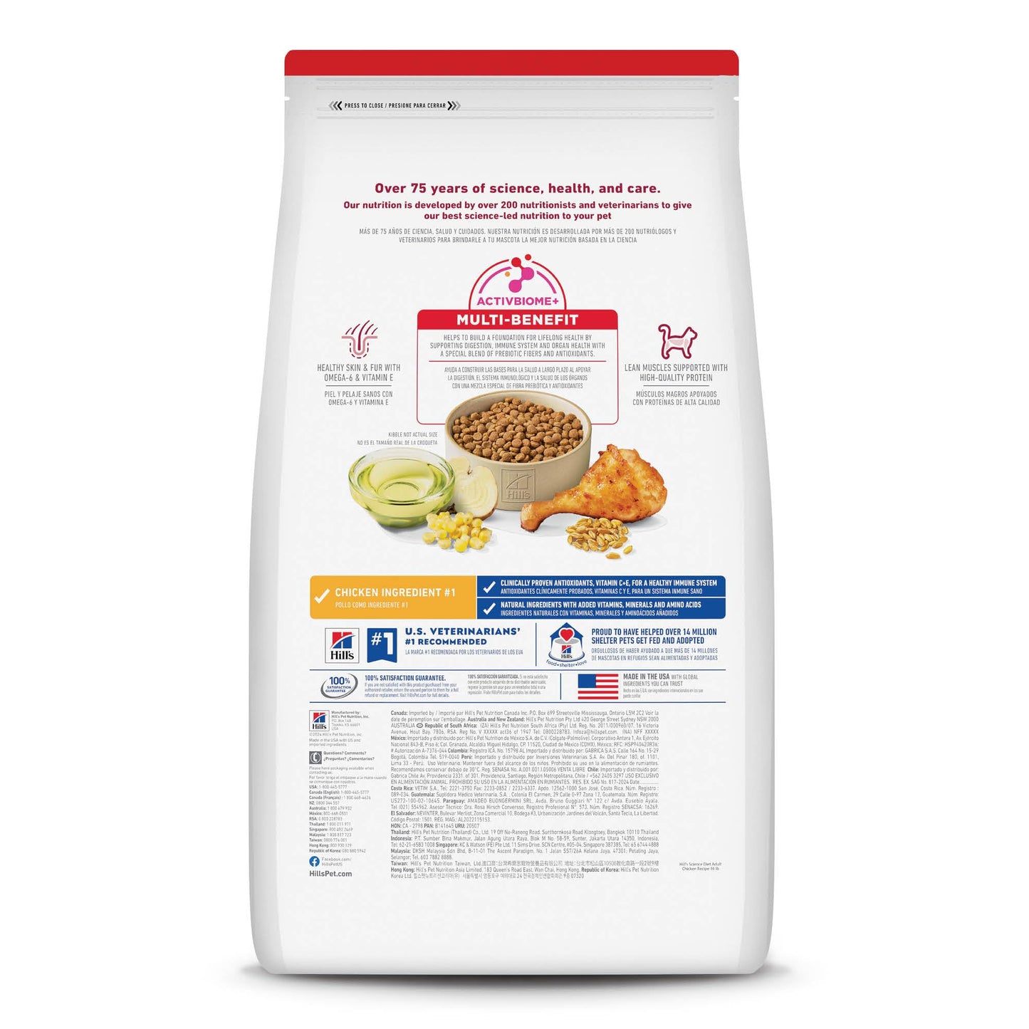 Hill's Science Diet, Croquetas para Gato Adulto, Sabor Pollo 7.3Kg