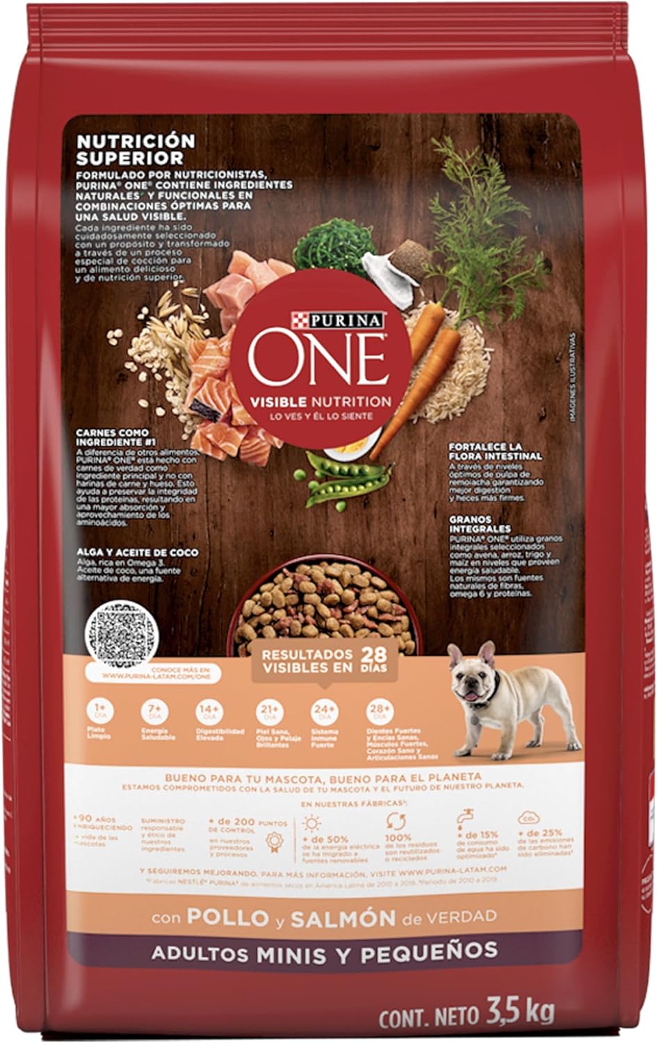 Purina One Adulto Minis y Pequeños Sabor Pollo y Salmón 3.5Kg