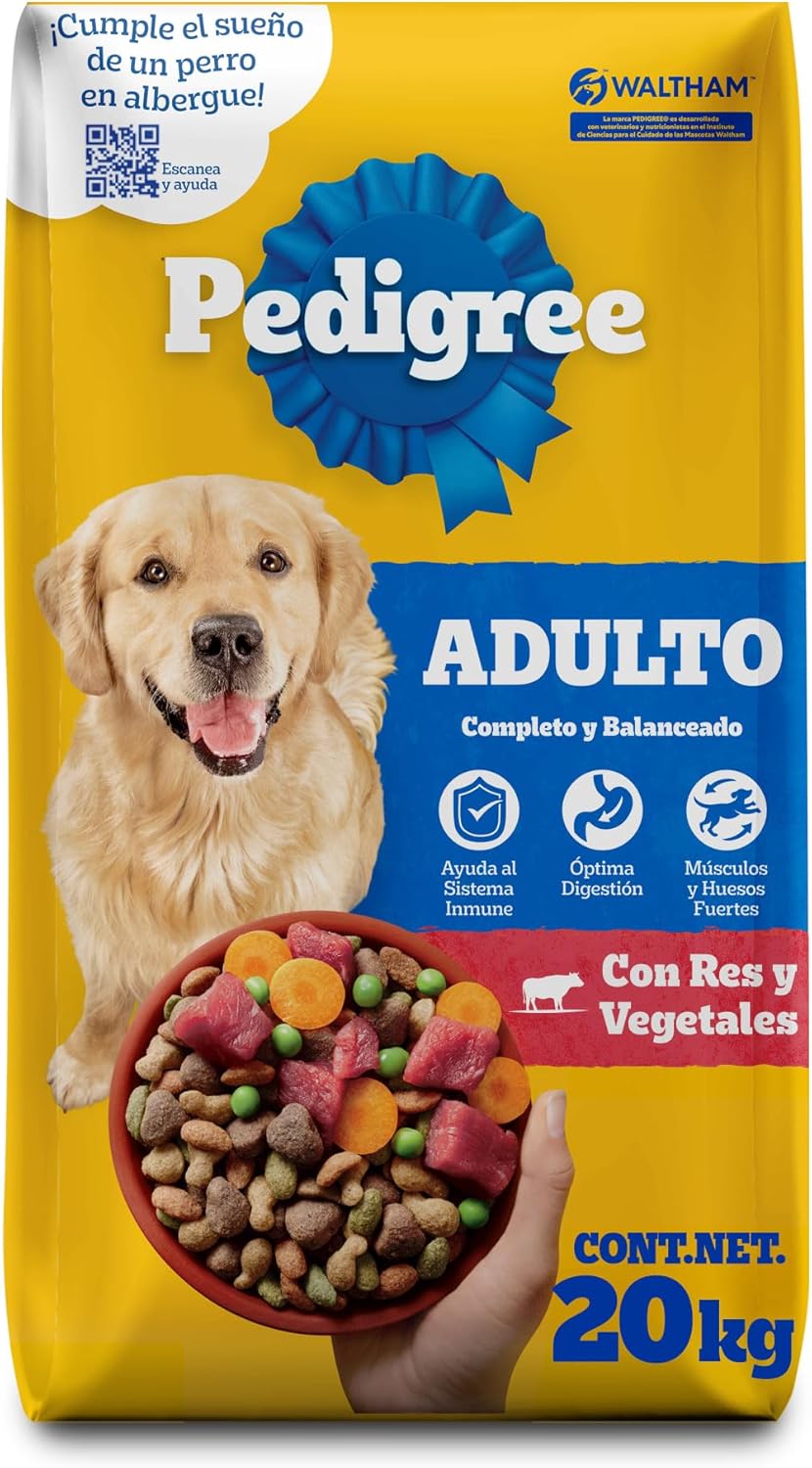 Pedigree Croquetas para Perros Adultos Sabor Res y Vegetales 20kg