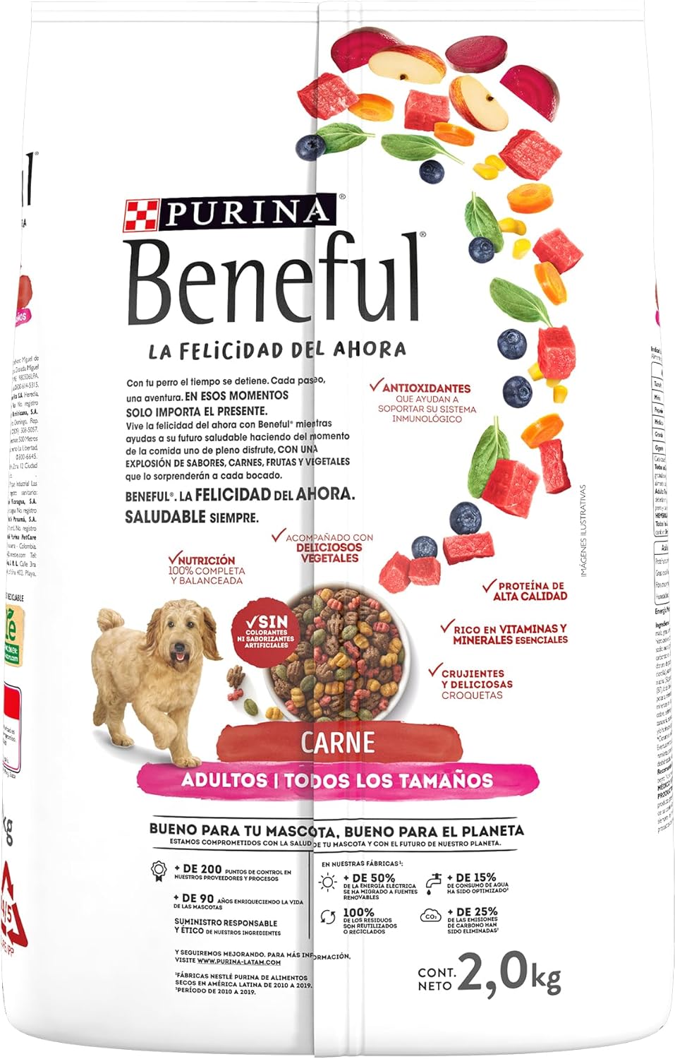 Purina Beneful Adulto Todos los tamaños Original Sabor Carne 2Kg