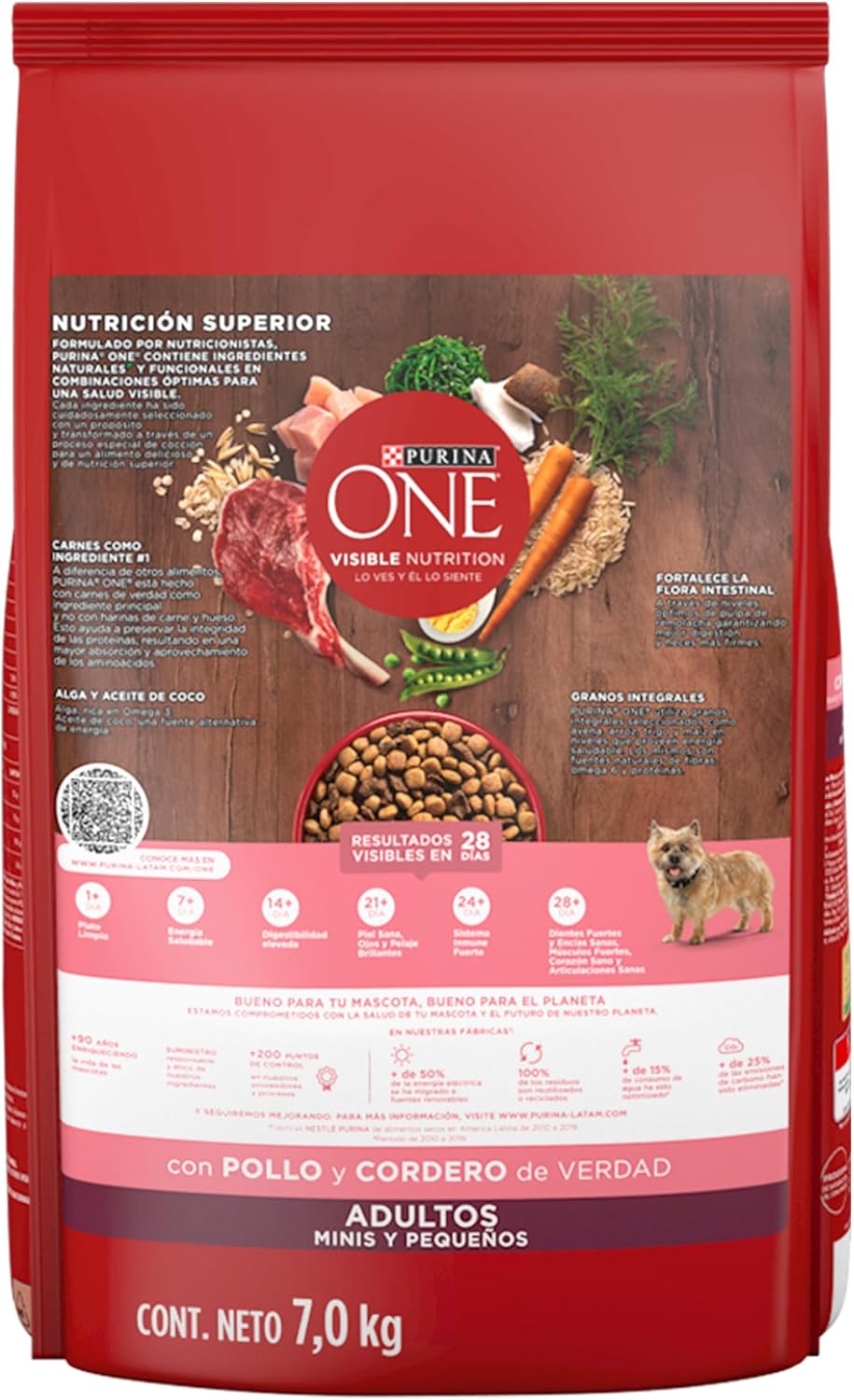 Purina One Adulto Raza Minis y Pequeños Sabor Pollo y Cordero 7Kg