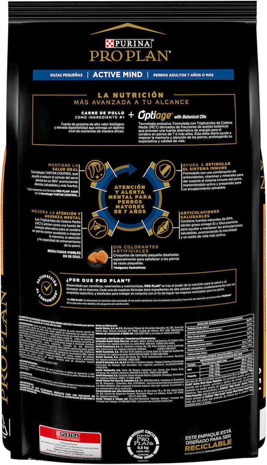 Purina Pro Plan Active Mind Adulto Razas Minis y Pequeñas Sabor Pollo 9.5 Kg