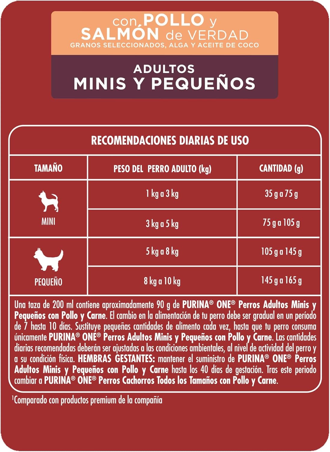 Purina One Adulto Minis y Pequeños Sabor Pollo y Salmón 3.5Kg