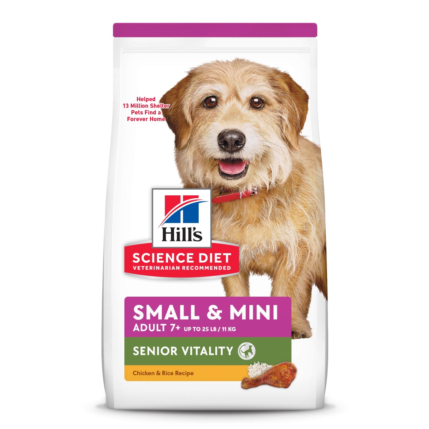 Hill's Science Diet Small & Mini Senior Vitality, Croquetas para Perro Senior Raza Pequeña Y Mini, Sabor Pollo Y Arroz 5.7Kg