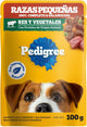 Pedigree - Sobres para Perro, Raza Pequeña, Res y Vegetales, Proteínas, Fibra, 24 Sobres