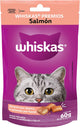 WHISKAS - Premios para Gato Sabor Salmón, Suaves y Crujientes, Vitamintas, Minerales y Proteína, Pack de 12, 60gr c/u