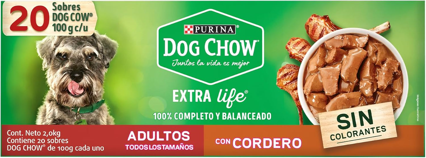 Purina Dog Chow Adulto Todos los Tamaños Sabor Cordero 24pack de 100g
