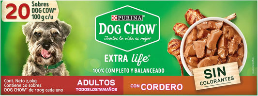 Purina Dog Chow Adulto Todos los Tamaños Sabor Cordero 24pack de 100g