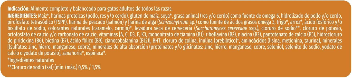 Purina Cat Chow Adulto Delimix Todos los Tamaños Sabor Salmón, Carne y Pollo 15Kg