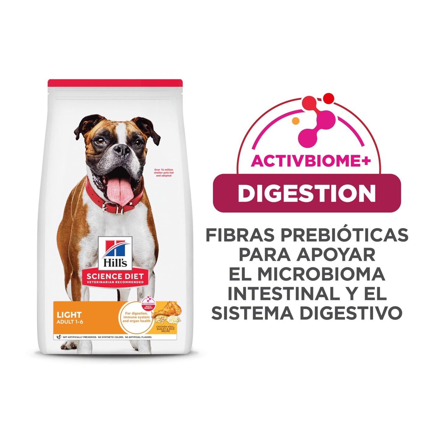 Hill's Science Diet Adult Light, Croquetas para Perro Adulto, Control De Calorías Sabor Pollo 13.6Kg