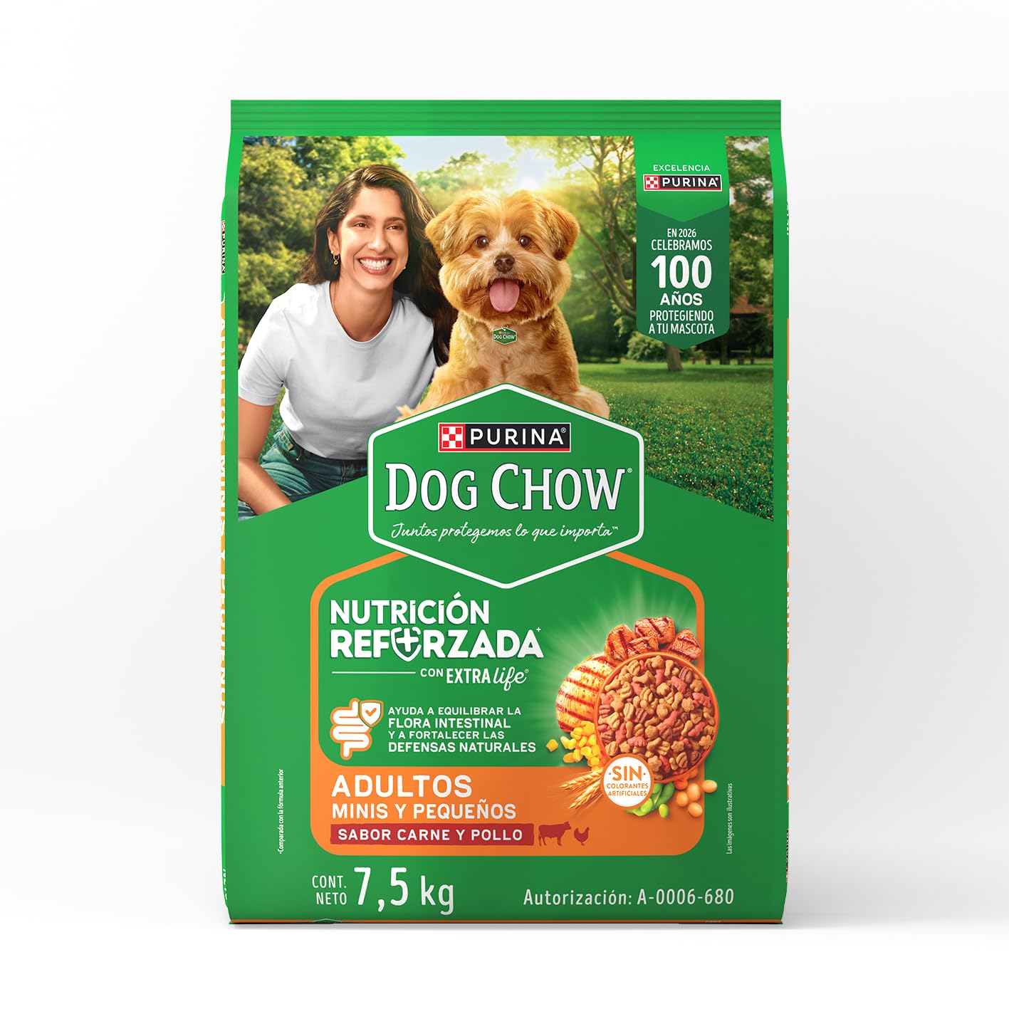 Purina Dog Chow Adulto Raza Mini y Pequeña Sabor Carne y Pollo 7.5Kg