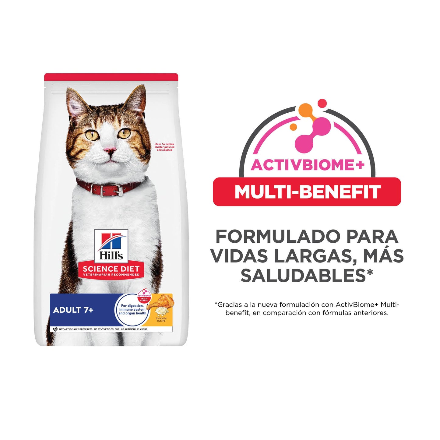 Hill's Science Diet Adult 7+, Croquetas para Gato Senior 7+ Sabor Pollo 7.3Kg