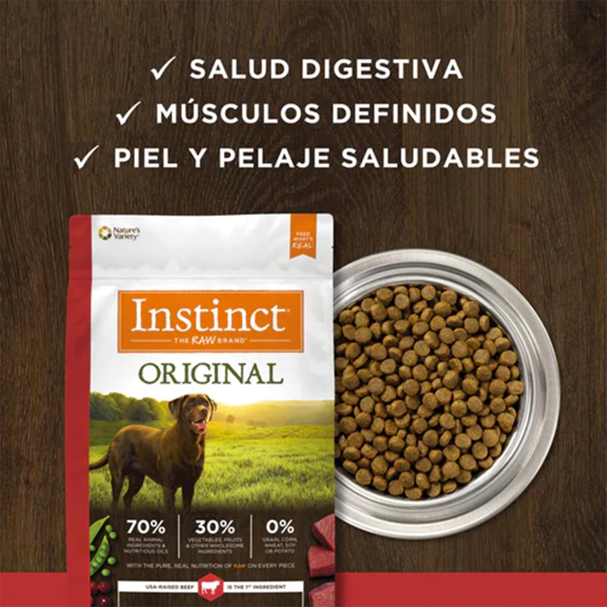 Instinct Original Alimento para Perros, Receta Res, 9 kg