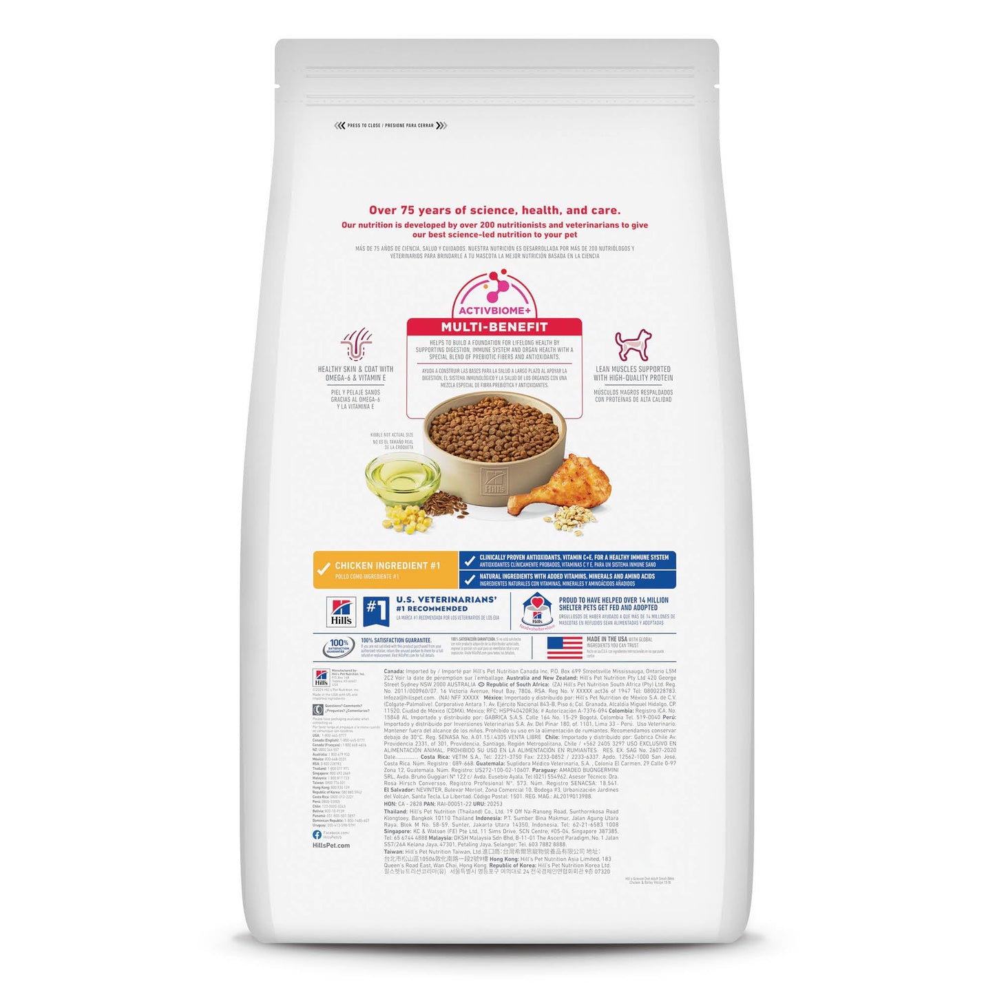 Hill's Science Diet Small Bites, Croquetas para Perro Adulto De Raza Pequeña Bocados Pequeños, Sabor Pollo 6.8Kg