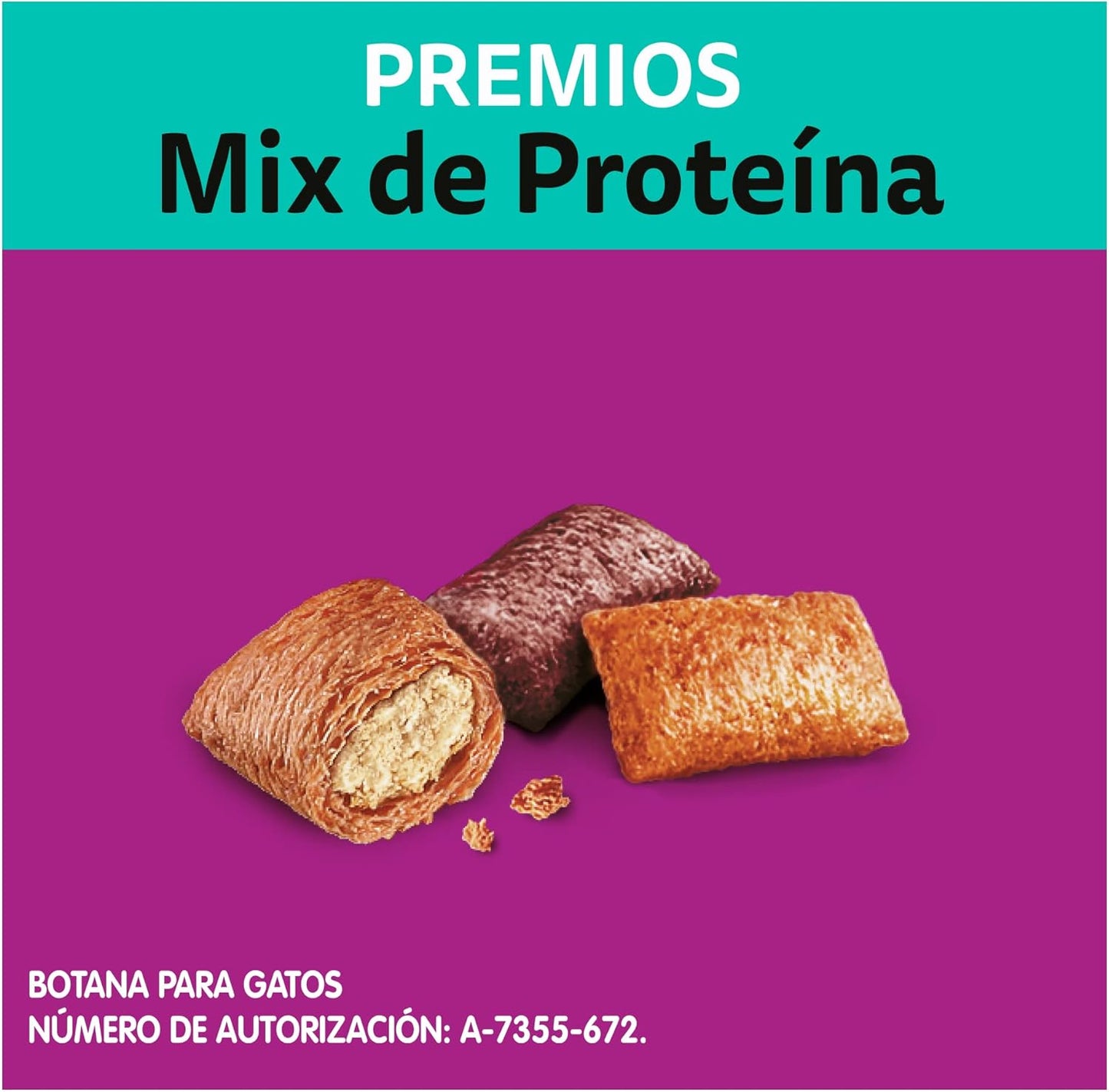 WHISKAS - Premios para Gato, Sabor Mix de Proteína, Suaves y Crujientes, Vitaminas y Minerales, Pack de 12, 60gr c/u