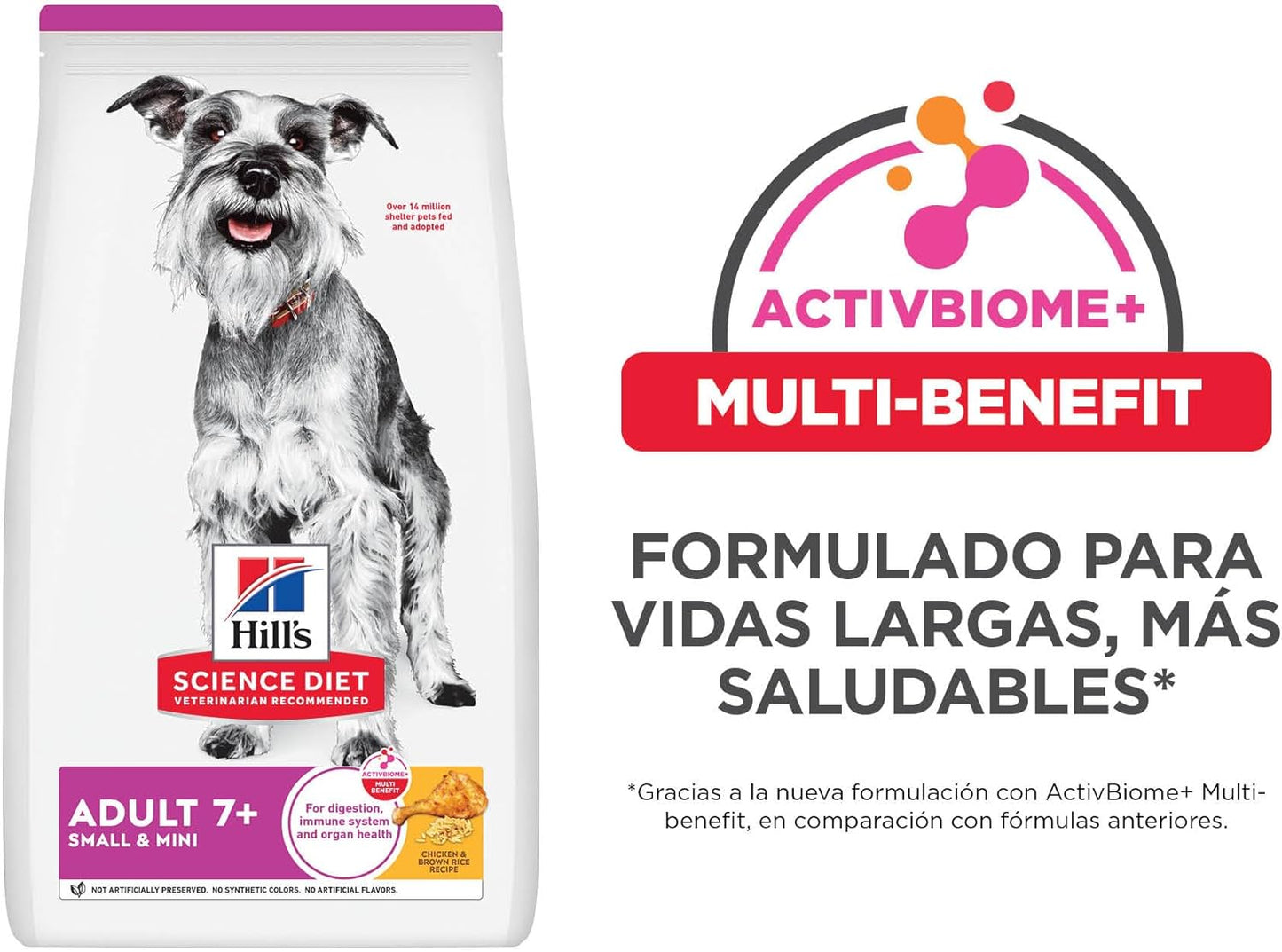 Hill's Science Diet Small & Mini Adult 7+, Croquetas para Perro Senior Razas Pequeña Y Mini, Sabor Pollo Y Arroz Integral 2Kg