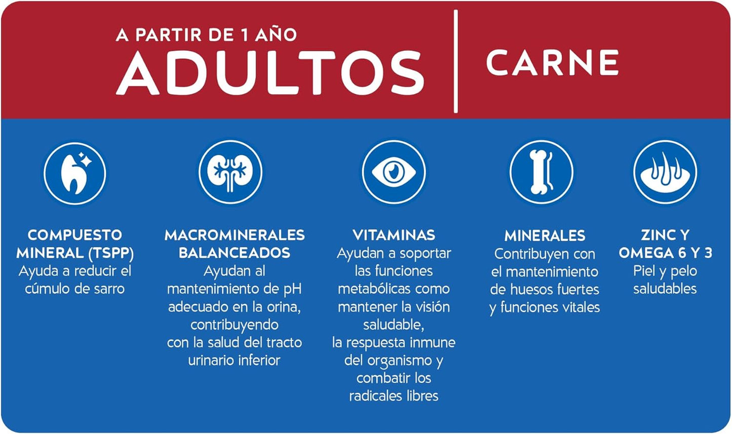 Purina Cat Chow Adulto Todos los Tamaños Sabor Carne 1.5Kg