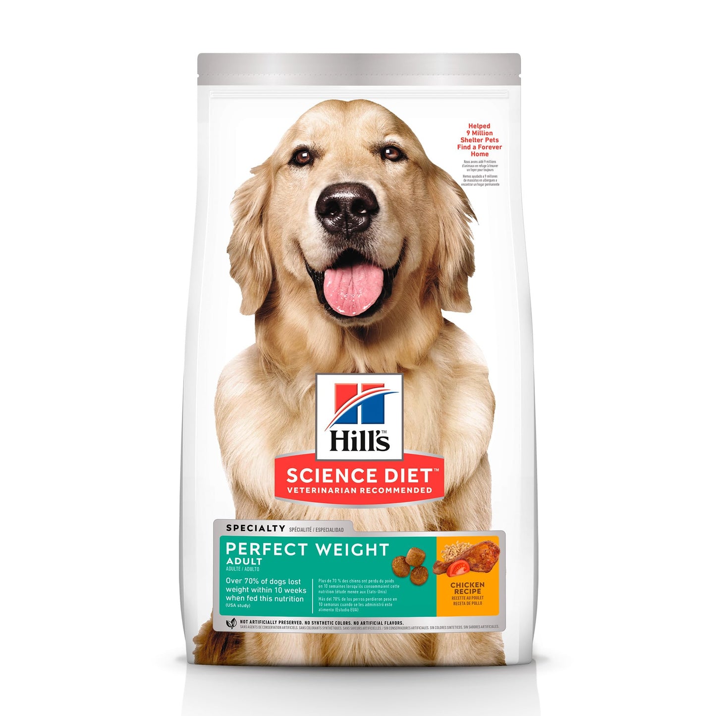 Hill's Science Diet Perfect Weight, Croquetas para Perro Adulto para Control De Peso, Sabor Pollo 1.8Kg