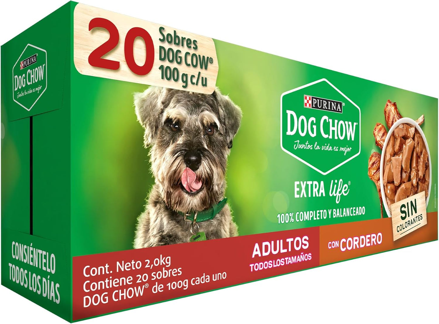 Purina Dog Chow Adulto Todos los Tamaños Sabor Cordero 24pack de 100g