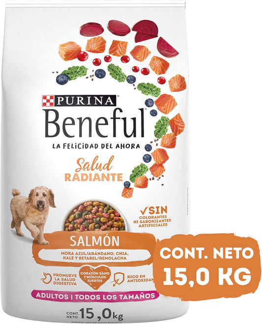 Purina Beneful Adulto Todos los tamaños Salud Radiante Sabor Salmón 15Kg