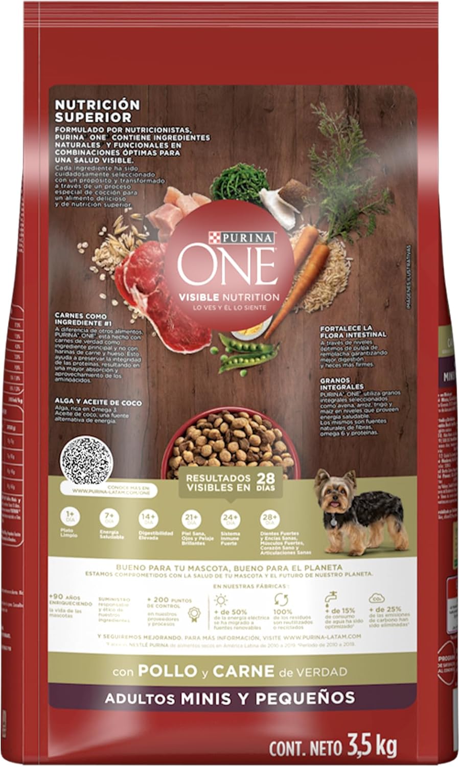 Purina One Adulto Raza Minis y Pequeños Sabor Pollo y Carne 3.5Kg