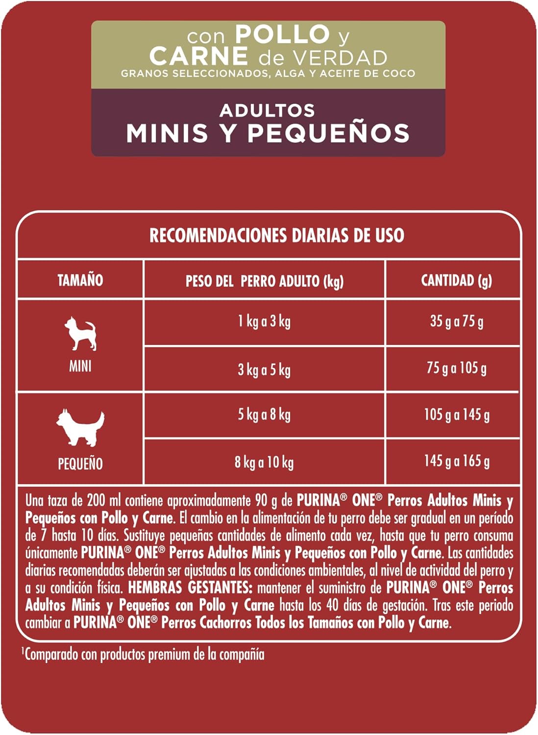 Purina One Adulto Raza Minis y Pequeños Sabor Pollo y Carne 3.5Kg