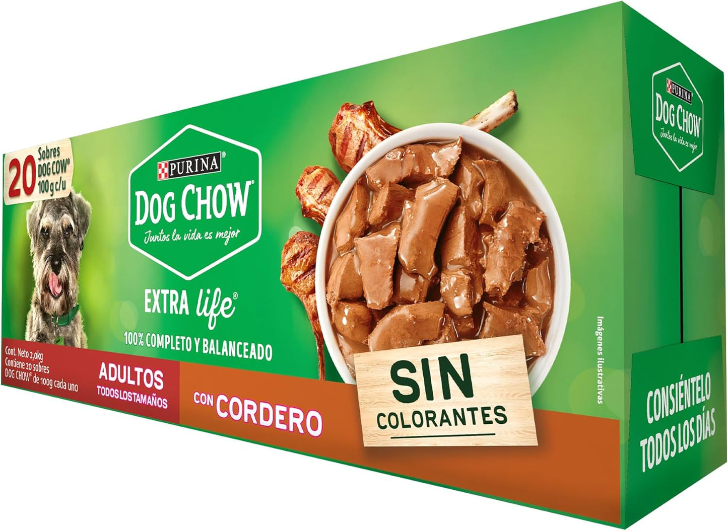 Purina Dog Chow Adulto Todos los Tamaños Sabor Cordero 24pack de 100g