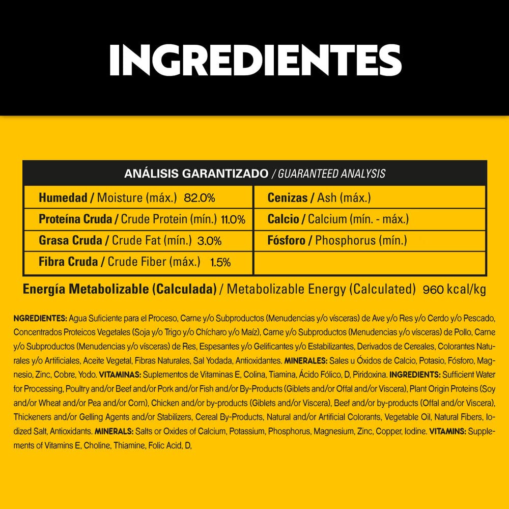 Pedigree - High Protein Alimento para Perro Adulto, 24 Sobres, Sabor Cerdo y Res, 85g c/u, con Proteína, Antioxidantes y Vitamina E
