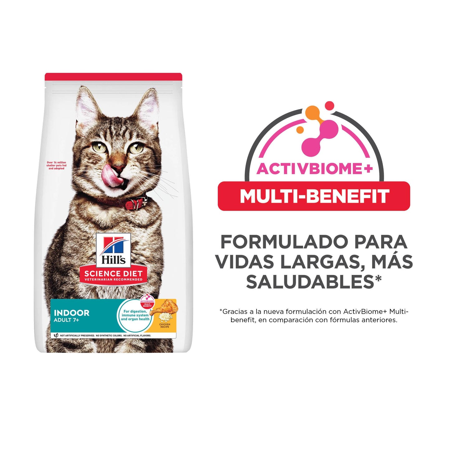 Hill's Science Diet Adult 7+ Indoor, Croquetas para Gato Senior De Interiores, Sabor Pollo 3.2Kg