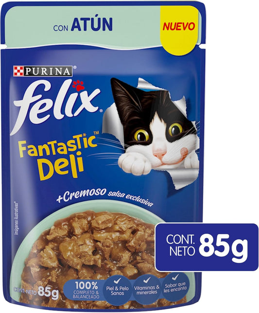 Purina Felix Fantastic Deli Adulto Todos los Tamaños Sabor Atún 24pack de 85g
