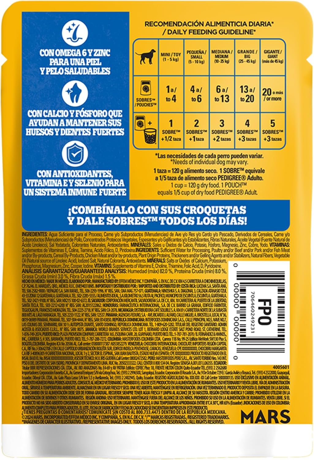 Pedigree - Alimento Húmedo para Perro Adulto, Pollo En Filetes, 24 Sobres, con Proteína, Antioxidantes y Vitamina E