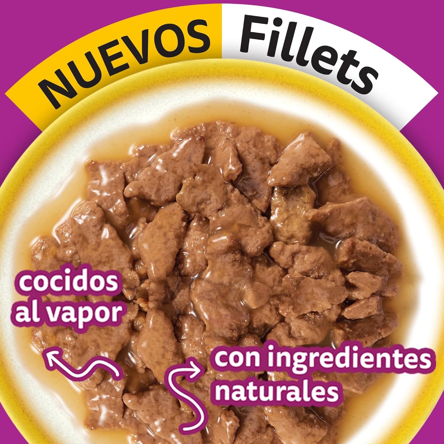 WHISKAS - Alimento Húmedo para Gatos, Sabor Brocheta, con Ingredientes Naturales, Calcio, Minerales, Vitamina A y Taurina, 85g c/u. Paquete de 24 Unidades