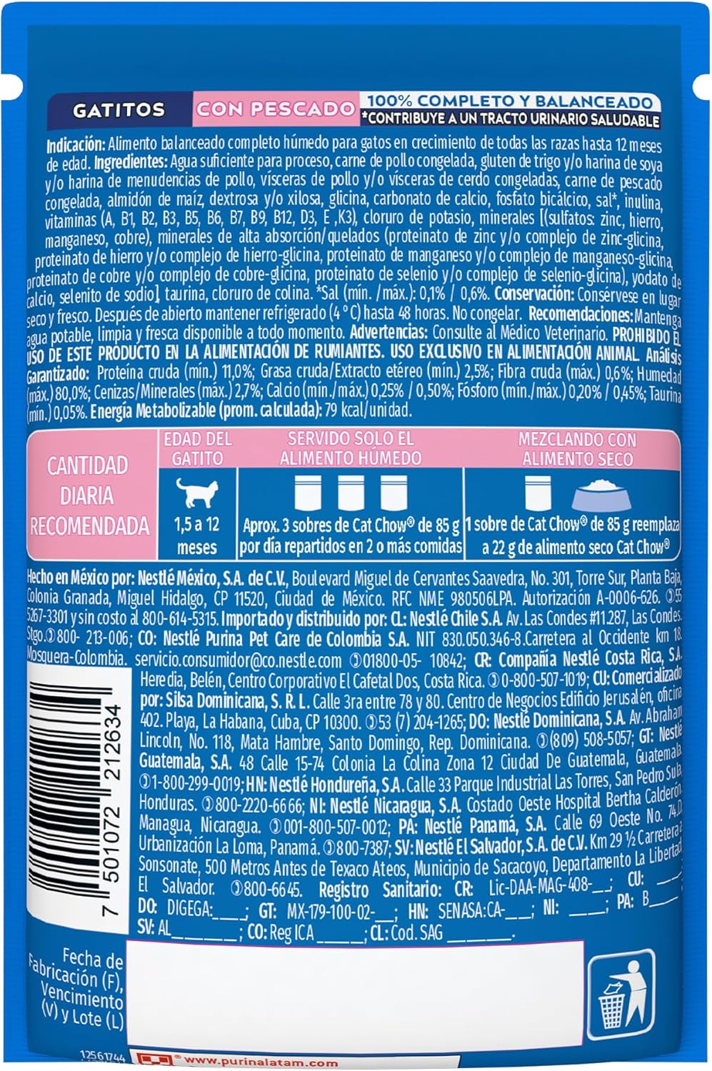 Purina Cat Chow Gatito Pescado 24x85g