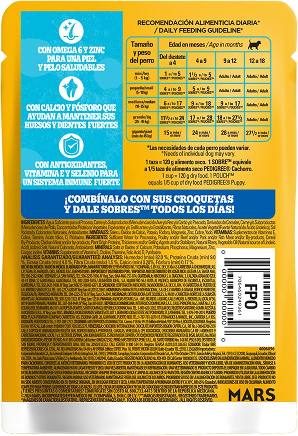 Pedigree - Sobres para Perro Cachorro, Pollo En Filetes, Nutrición para tu Mascota, Proteínas y Fibras, 24 Sobres