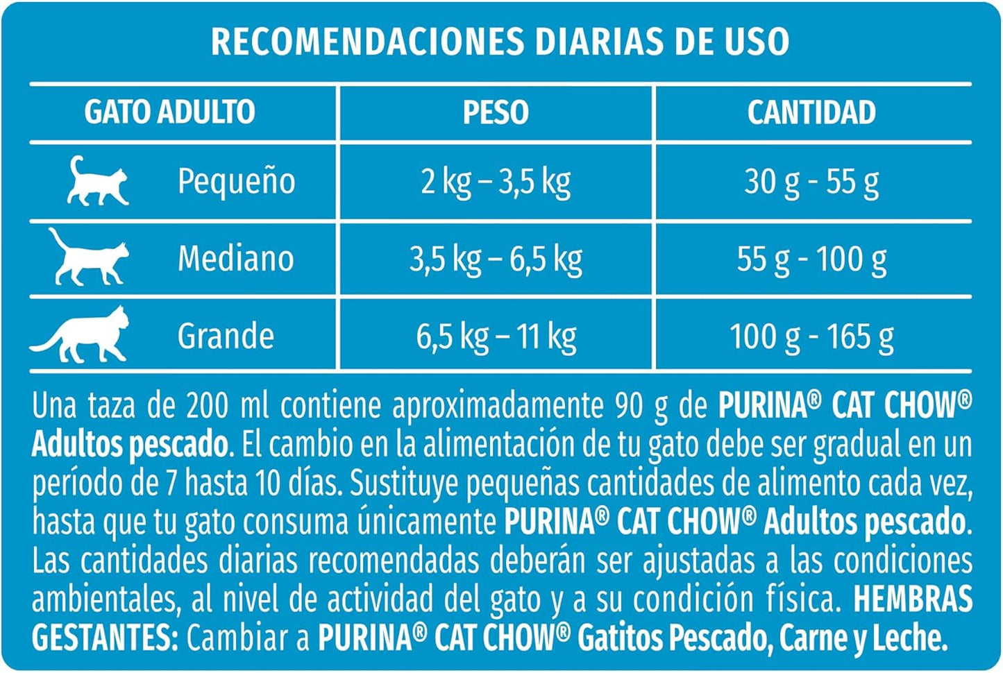 Purina Cat Chow Adulto Todos los Tamaños Sabor Pescado y Mariscos 500g
