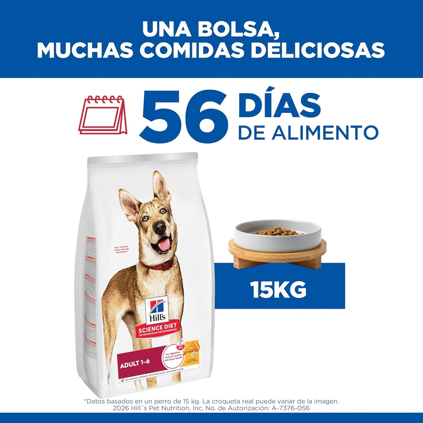 Hill's Science Diet, Croquetas para Perro Adulto Sabor Pollo 7.5 kg, Ayuda a Construir Las Bases para la Salud a Largo Plazo, Piel y Pelaje Sanos