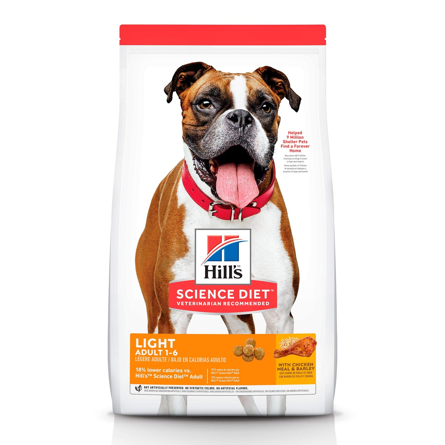 Hill's Science Diet Adult Light, Croquetas para Perro Adulto, Control De Calorías Sabor Pollo 13.6Kg
