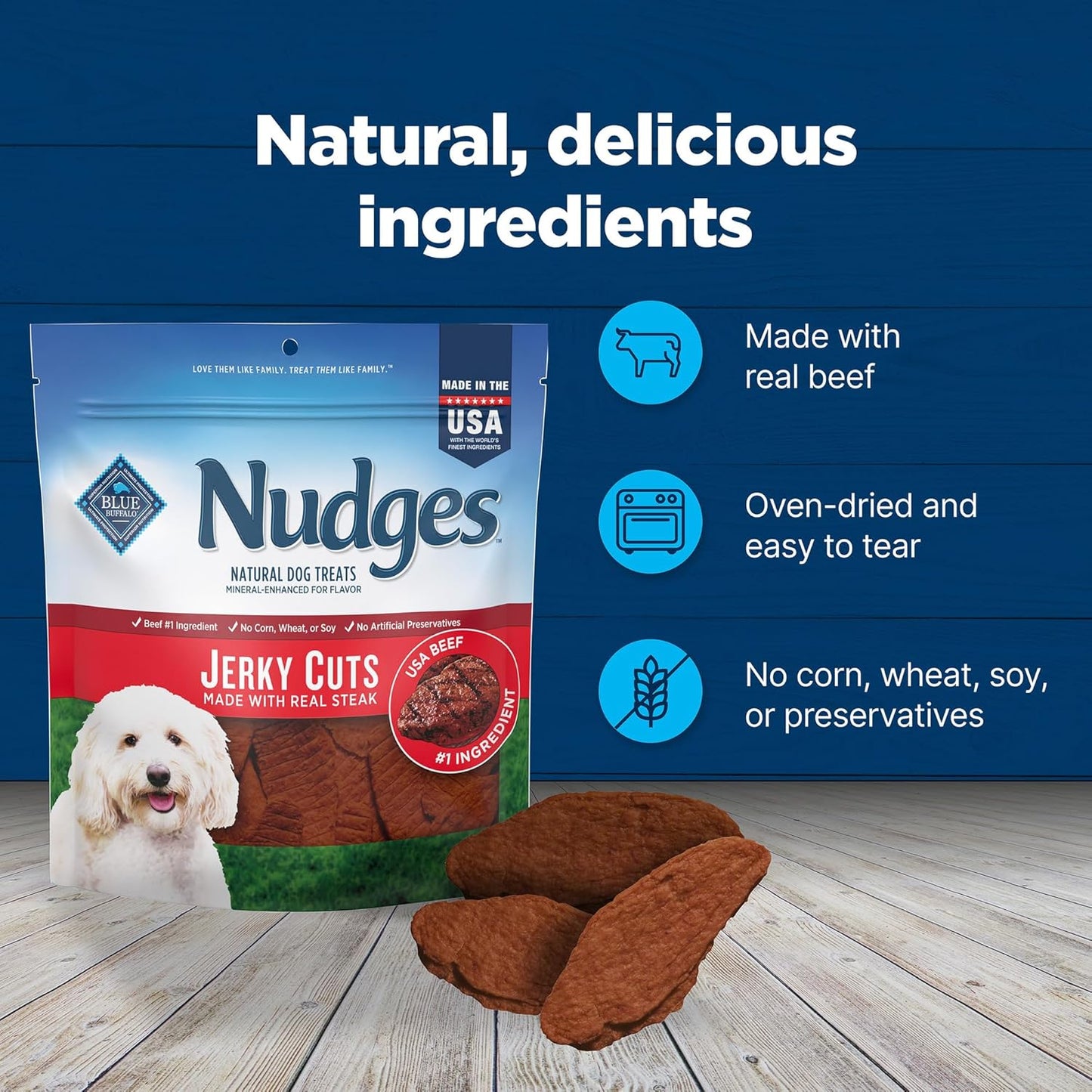 Blue Buffalo Nudges Jerky Cuts Natural Dog Treats